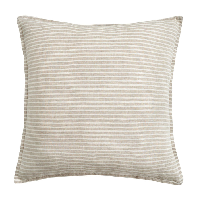 100% French Flax Linen Railroad Stripe Reversible Euro Sham Euro Sham