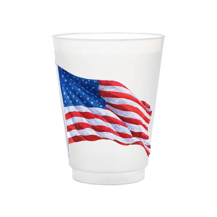 American Flag Frosted Cups | Set of 6