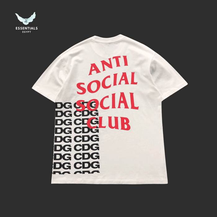 Anti Social Club x CDG T-Shirt – Split Logo - ESSENTIALS EGYPT