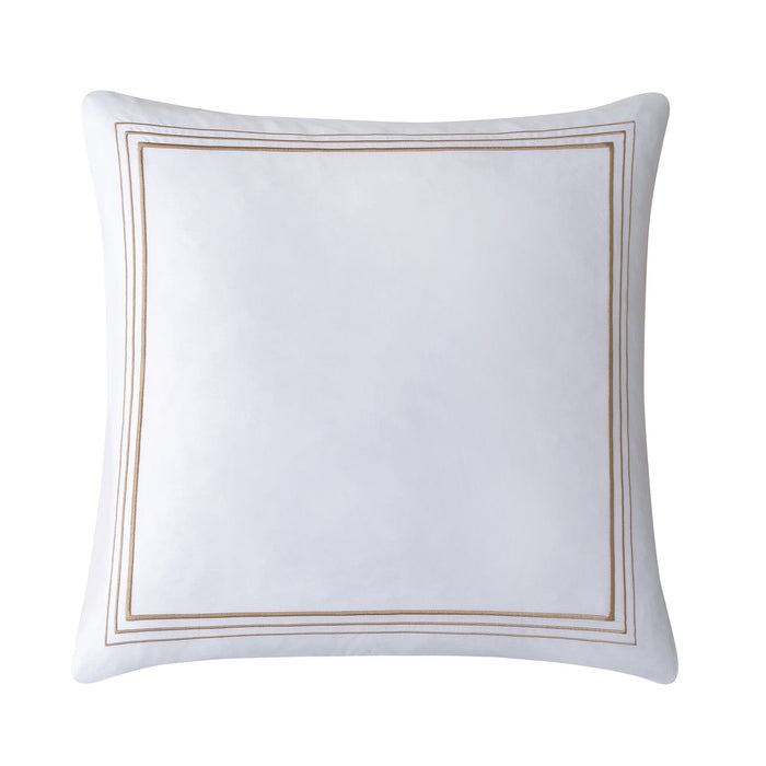Embroidered Border Euro Sham Light Gold Euro Sham