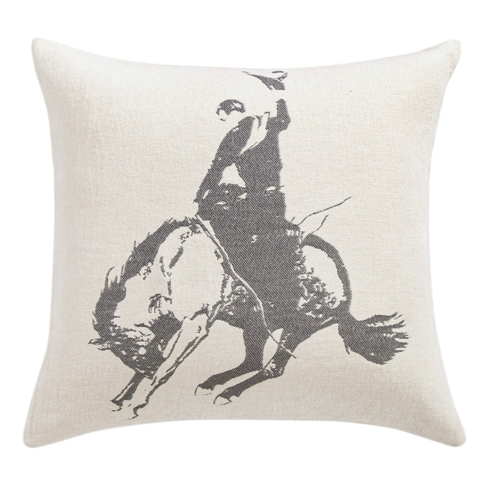 Bucking Bronco Chenille Jacquard Pillow