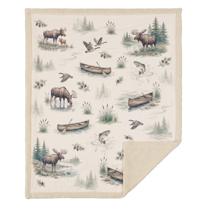 Cabin Country Campfire Sherpa Throw