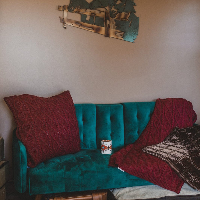 Cable Knit Soft Wool Throw Blanket Throw