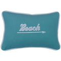 Catalina Turquoise Embroidered "Beach" Accent Pillow Sale-Pillow
