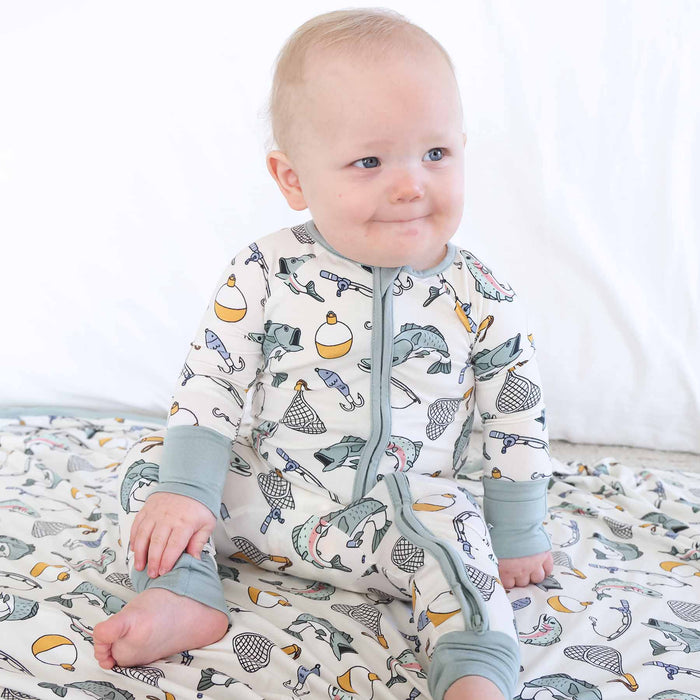 Catch of the Day Convertible Zip Romper by Caden Lane