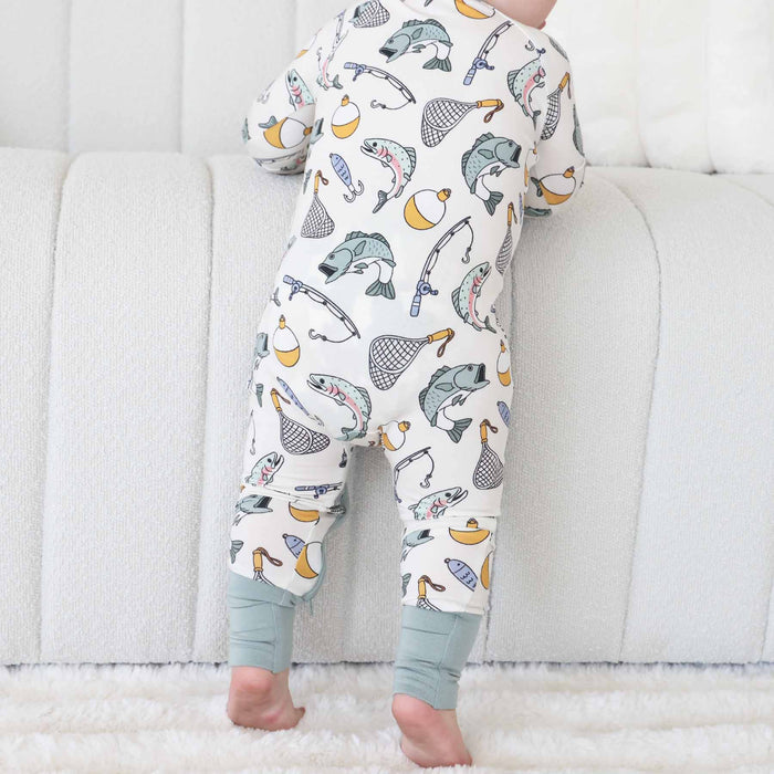 Catch of the Day Convertible Zip Romper by Caden Lane