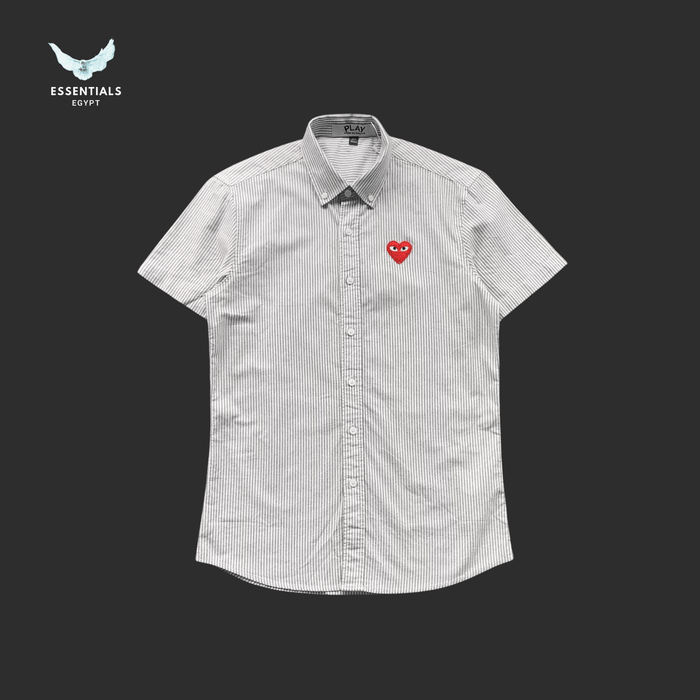 CDG Play Shirt – Grey Red Heart - ESSENTIALS EGYPT
