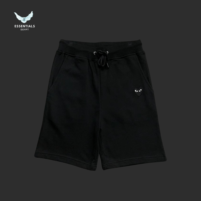 CDG Play Shorts – Plain Black Logo - ESSENTIALS EGYPT