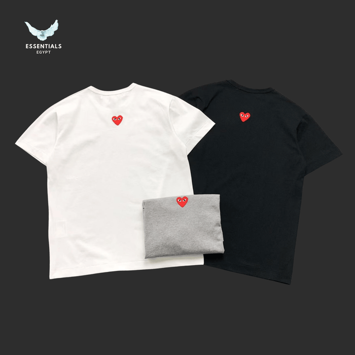 CDG Play T-Shirt – Small Red Heart Patch - ESSENTIALS EGYPT