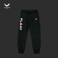 CDG Play Trousers – Red Vertical Logo - ESSENTIALS EGYPT
