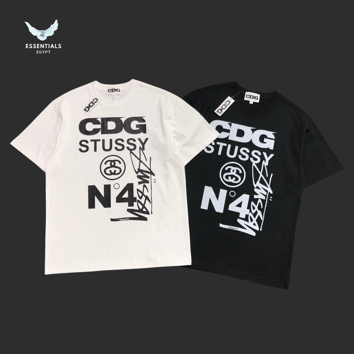 CDG Stussy T-Shirt – Graphic Logo - ESSENTIALS EGYPT