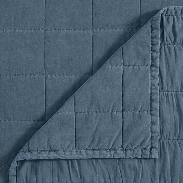 Cotton Canvas Box Stitch Coverlet Set