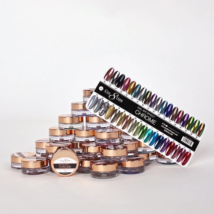 Cre8tion Nail Art - Chrome Effect 1g 67 Colors 6 jars/pack