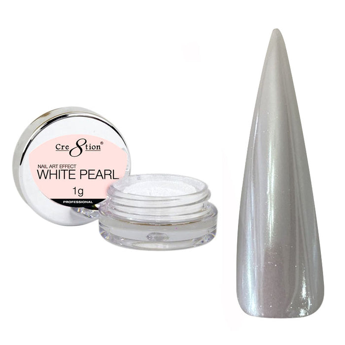 Cre8tion Nail Art - White Pearl Effect 1g