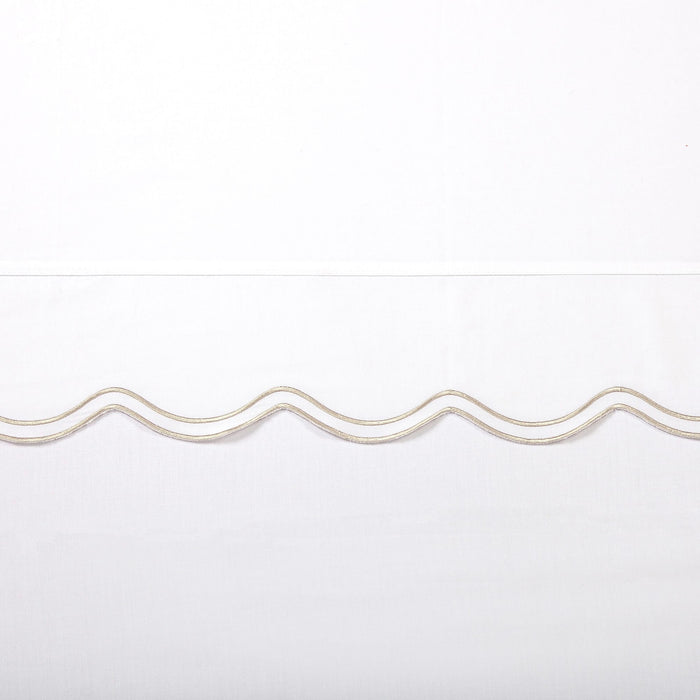 Delphine Scalloped Edge Embroidered 350TC Cotton Sateen Sheet Set Sheet