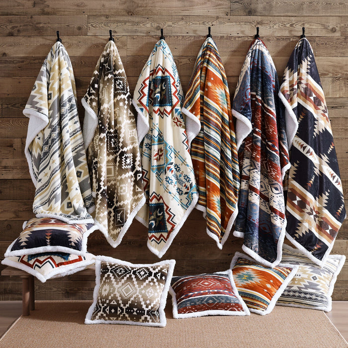 Desert Sage Campfire Sherpa Throw