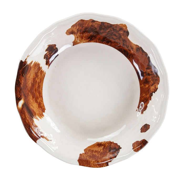 Elsa Cowhide Melamine Serving Bowl Serving Bowl