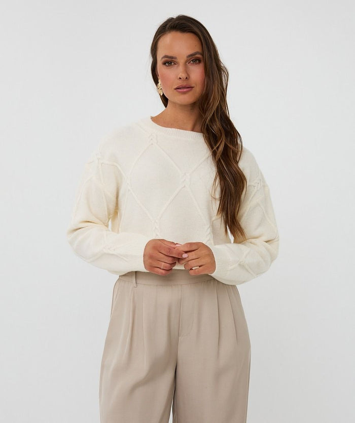 ESQUALO CABLE SQUARE SWEATER