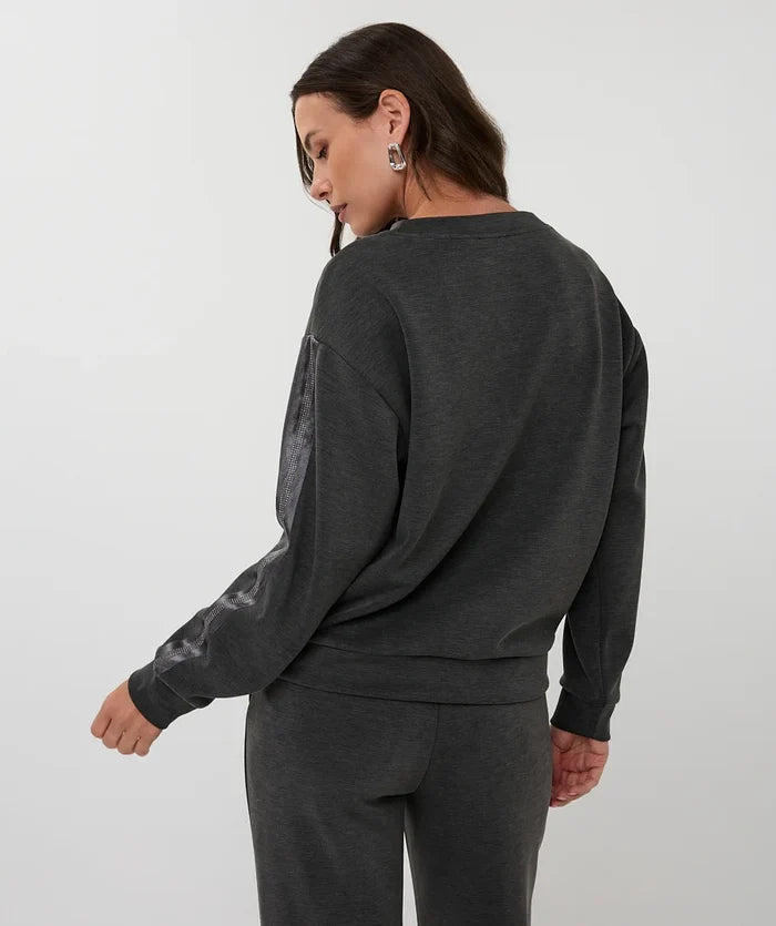 ESQUALO SWEATER MODAL RHINESTONE
