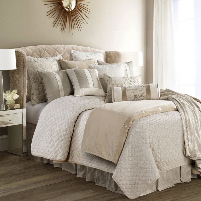 Fairfield Printed Script Linen Euro Sham Sham
