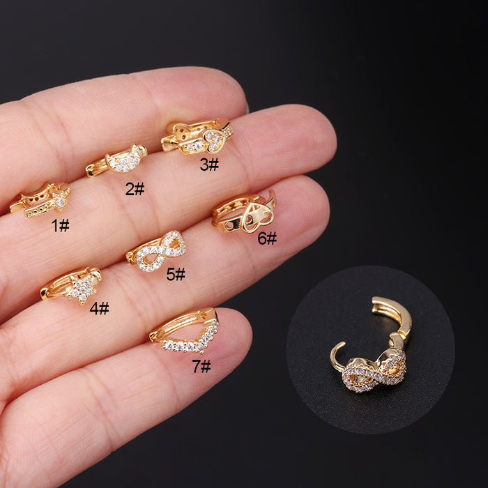 Fashion Mini Zircon Small Ear Buckle Ear Bone Piercing Jewelry