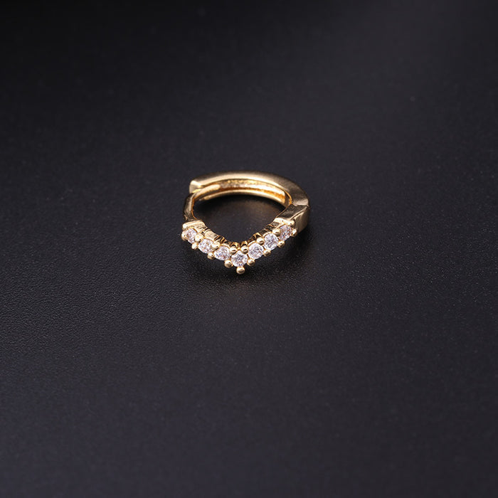 Fashion Mini Zircon Small Ear Buckle Ear Bone Piercing Jewelry