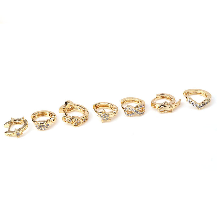 Fashion Mini Zircon Small Ear Buckle Ear Bone Piercing Jewelry