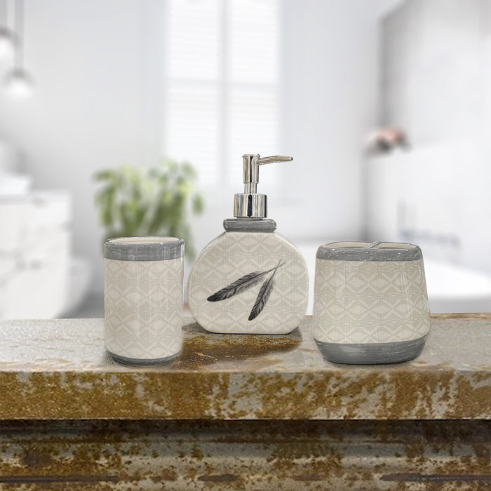 Feather Design 3PC Countertop Bathroom Set Countertop Bathroom Sets