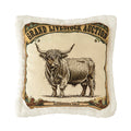 Highland Cow Campfire Sherpa Pillow