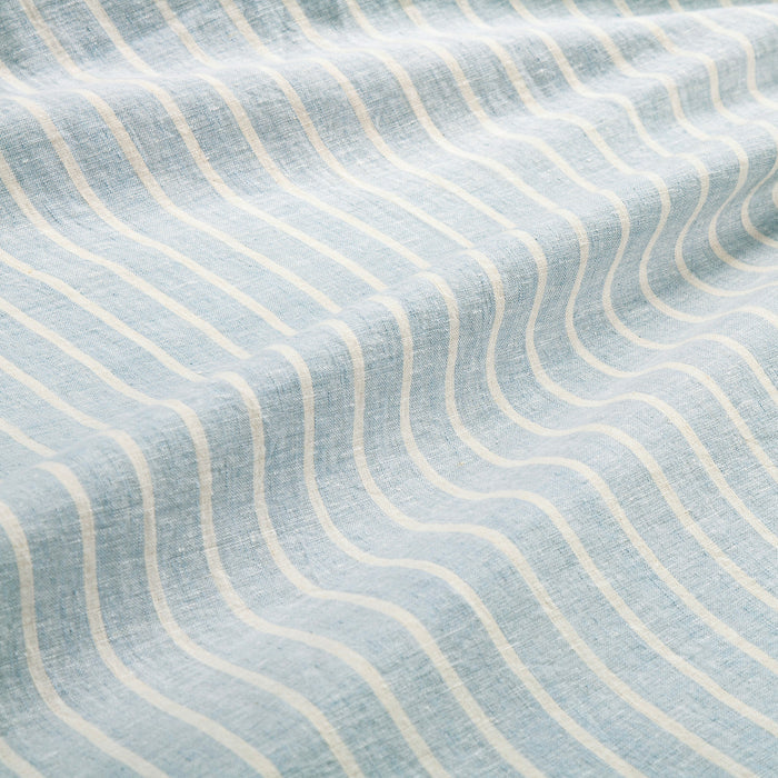 Larkspur 100% Slub Linen Prairie Stripe Duvet Cover Set