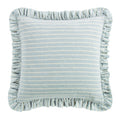 Larkspur 100% Slub Linen Prairie Stripe Ruffled Euro Sham