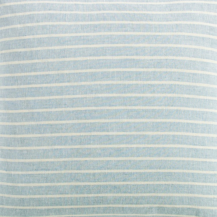 Larkspur 100% Slub Linen Prairie Stripe Ruffled Euro Sham