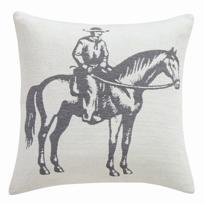 Lone Rider Chenille Jacquard Pillow