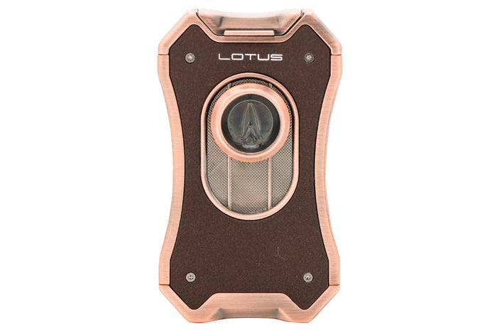 Lotus Emperor Brown Crackle and Copper Quad Torch Table Lighter - 24-1010