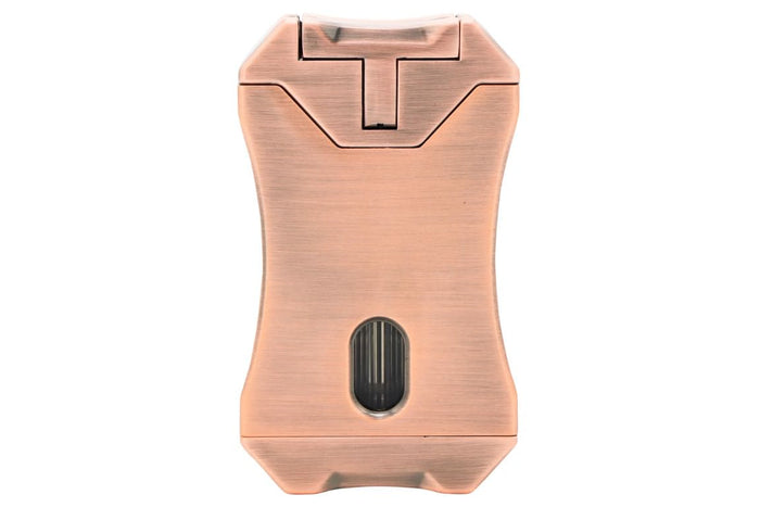 Lotus Emperor Brown Crackle and Copper Quad Torch Table Lighter - 24-1010