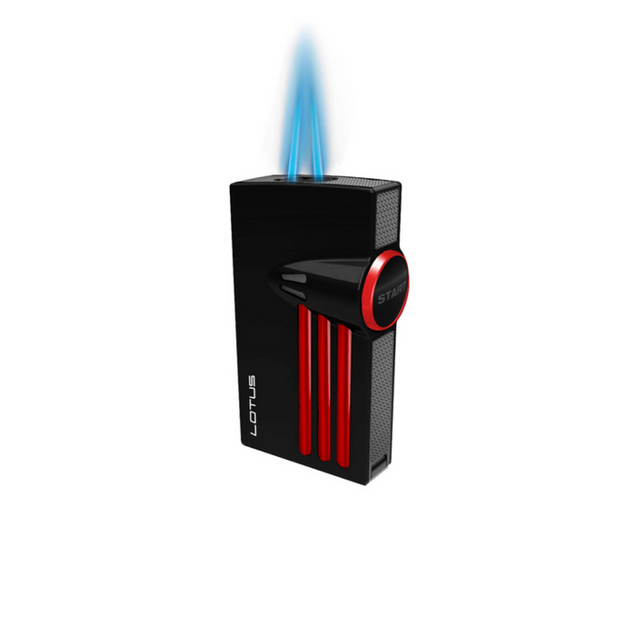 Lotus Orion  Black and Red Twin Flame Lighter 24-5200