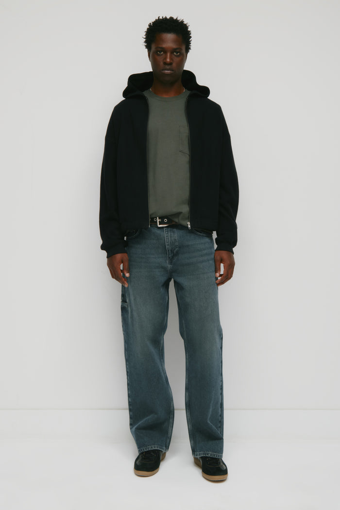 Men's Cozy Zip Hoodie in Black