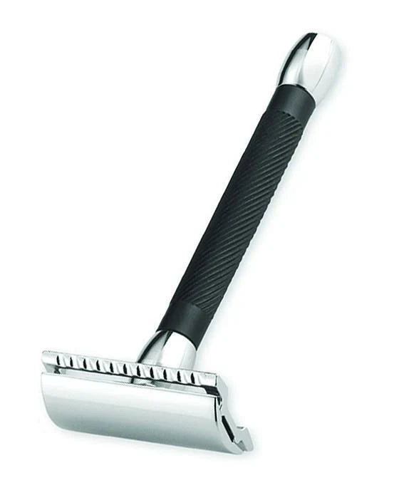 Merkur 20C Double Edge Safety Razor with Extra Long Handle & Straight Cut in Chrome Finish - MK20011