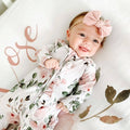 Millie's Dusty Rose Floral Zipper Ruffle Footie by Caden Lane