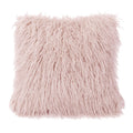 Mongolian Faux Fur Euro Sham, 27x27 Blush Euro Sham