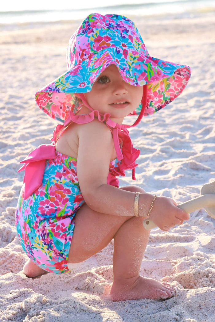 Printed Sun Hat | Petal Splash: S by Caden lane