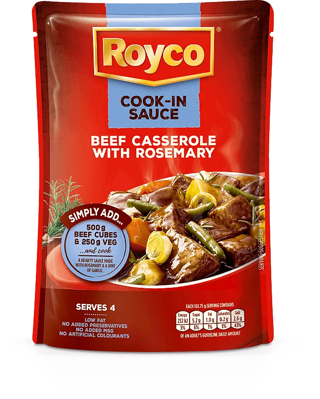 ROYCO Beef Casserole with Rosemary Wet Cook-In Sauce, 415g