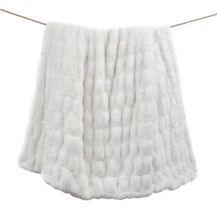Ruched Rabbit Double-Sided Throw Throw