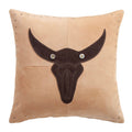 Rustic Longhorn Leather Pillow
