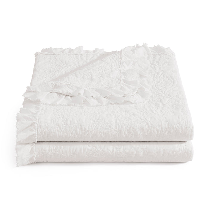 Sadie Stonewashed Paisley Ruffled Quilt Set