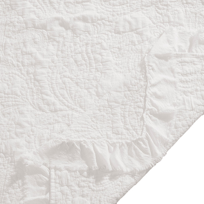Sadie Stonewashed Paisley Ruffled Quilt Set