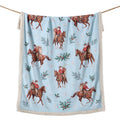 Santa on Horseback Campfire Sherpa Throw