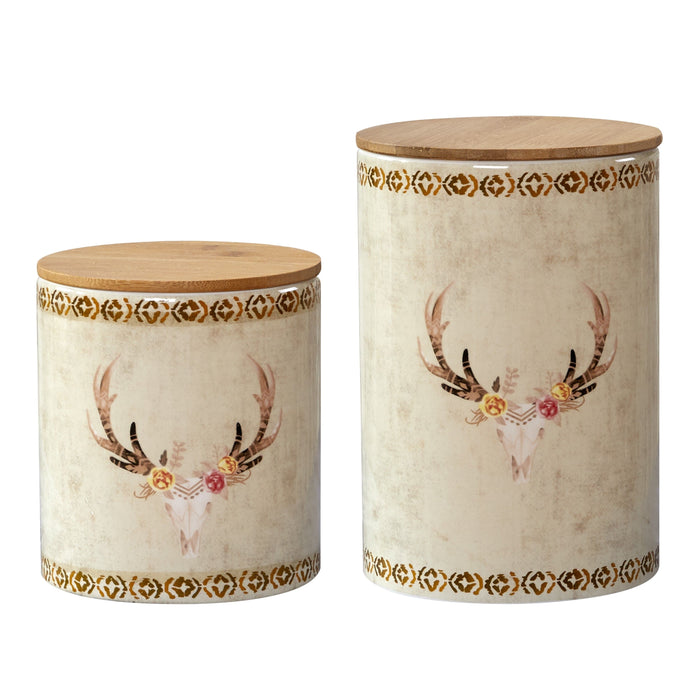 Skull Design 2PC Canister Set Canister