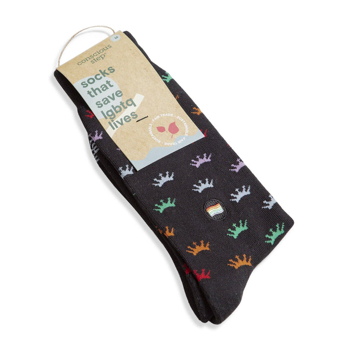Socks that Save LGBTQ Lives (Colorful Crowns/Small)
