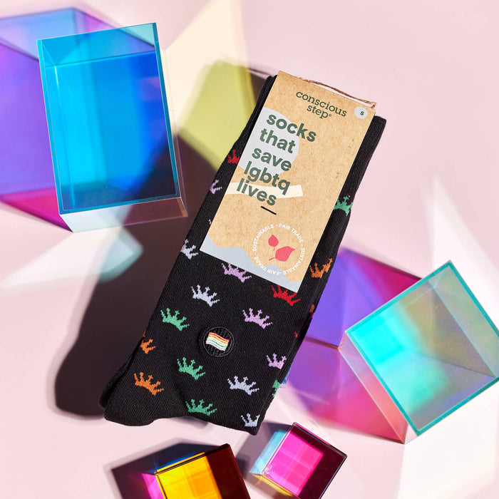 Socks that Save LGBTQ Lives (Colorful Crowns/Small)